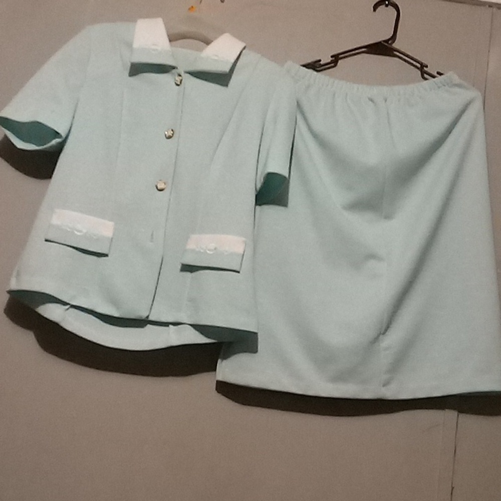 Light blue blazer with skirt